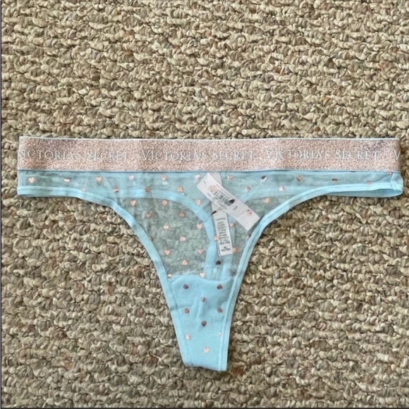 Victoria's Secret Other - “SALE” Victoria’s Secret foil heart sheer thong panty